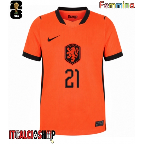 Paesi Bassi Frenkie de Jong #21 Prima Maglia Femmina Mondiali 2026 Manica Corta